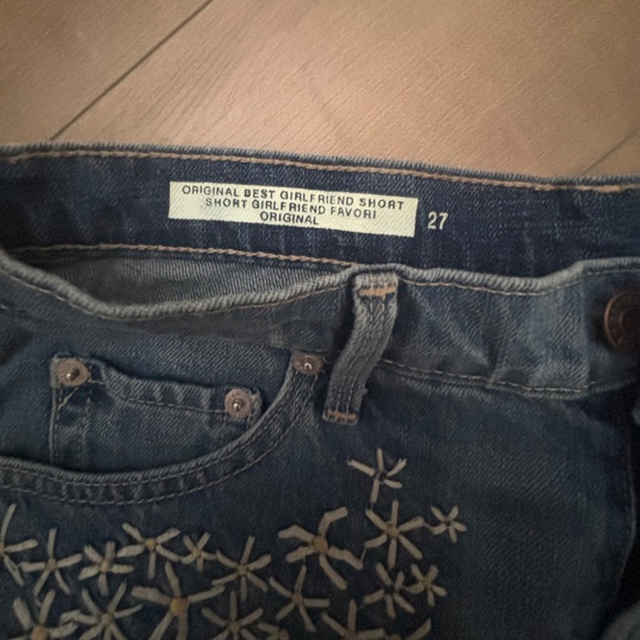 2 for $20 Gap Floral Embroidered Original Girlfriend Denim Shorts - Picture 2 of 5